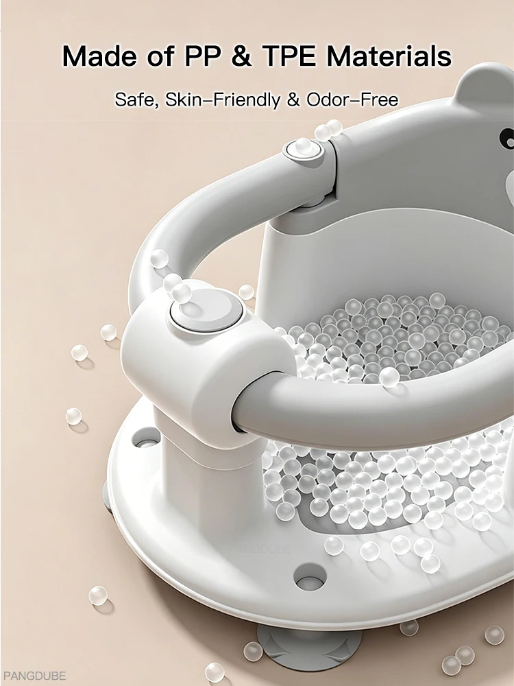 PANGDUBE Baby Bath Seat Cute Bear Non Slip Bathtub Chair for Infants Newborn 6~18 Months Baby Shower Bathing Seat