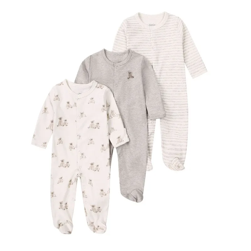 Children's Clothing Spring and Autumn Baby Jumpsuits, Long Sleeves, Foot Wraps, Crawlers, Pajamas, Newborn Baby Gift Boxes