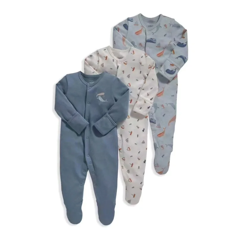 Children's Clothing Spring and Autumn Baby Jumpsuits, Long Sleeves, Foot Wraps, Crawlers, Pajamas, Newborn Baby Gift Boxes