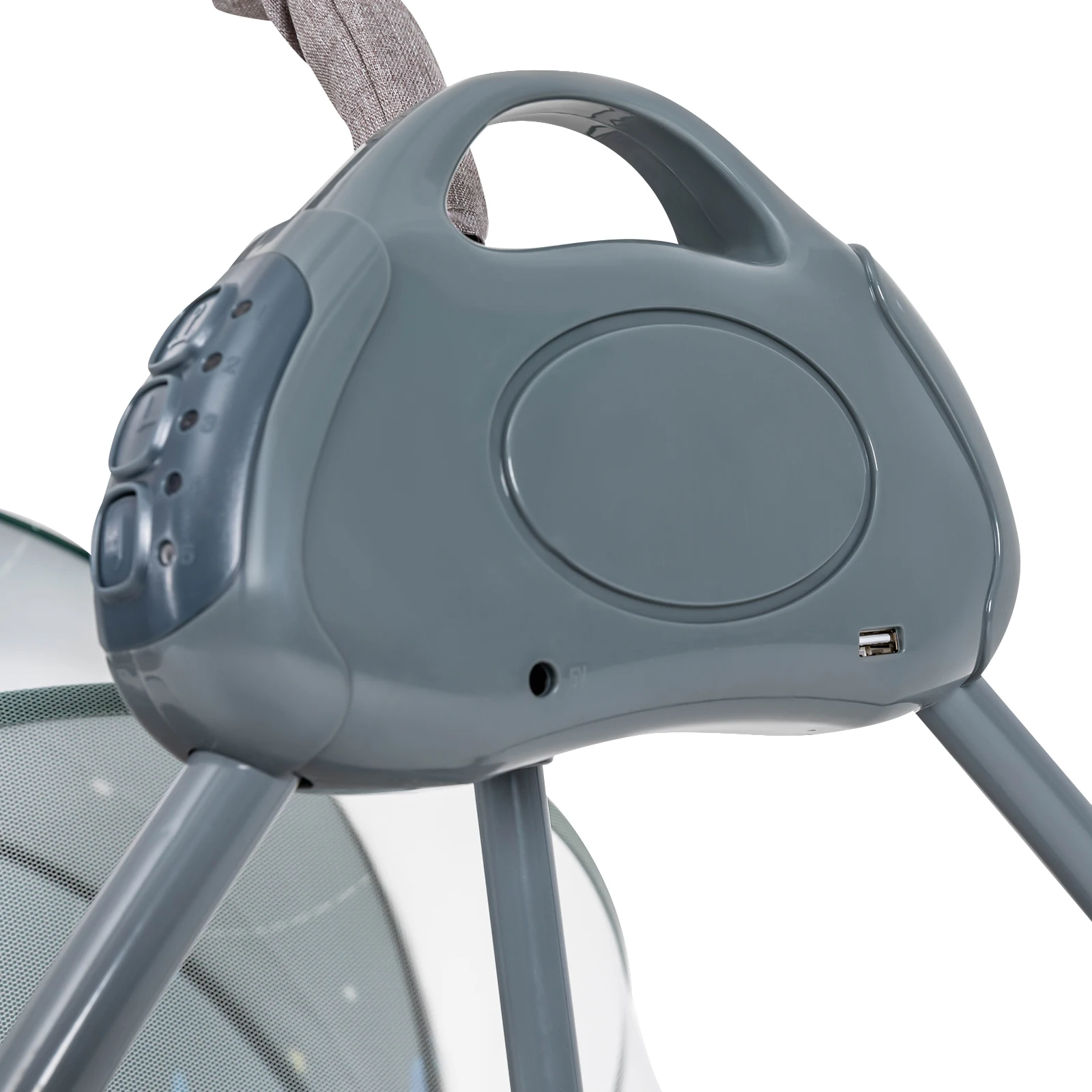 Baby Cradle Swing Electric Auto Swing 5 Speed Adjustable Bluetooth USB Music Player Remote Control Timing Function Foldable 55LBS Load Skin-friendly Linen With Mosquito Net U-shaped Pillow Toy Rack For 0-18 Months Infant