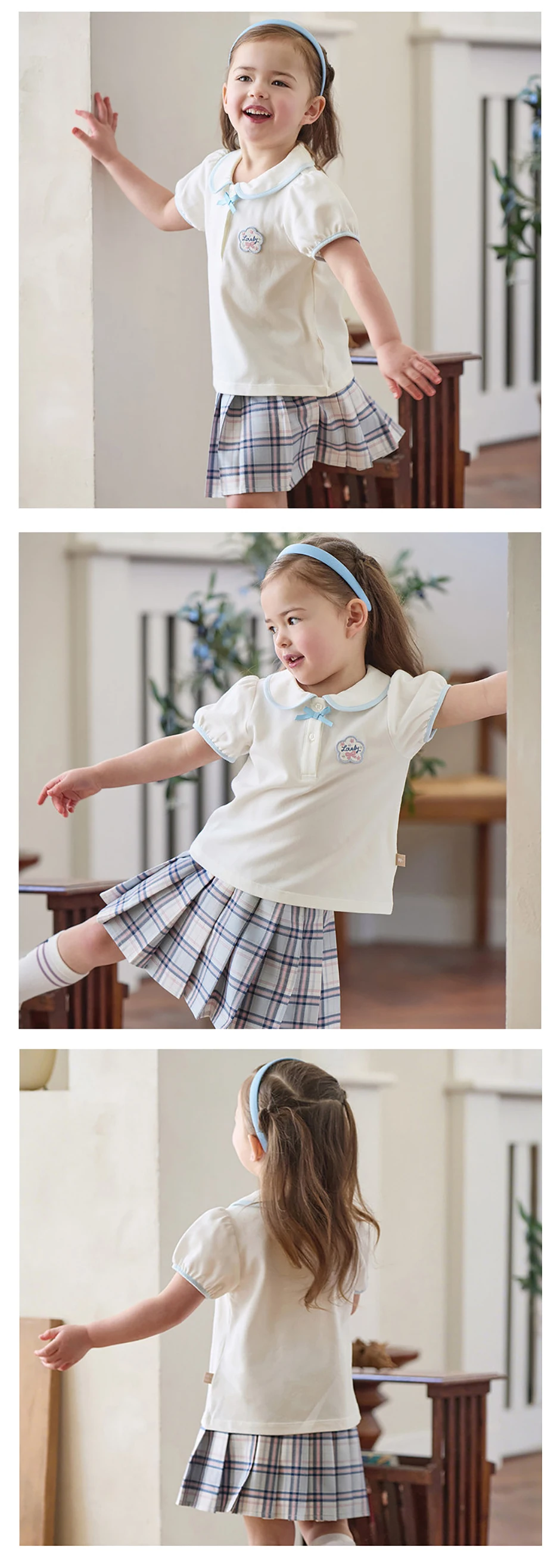 Dave Bella Girls Polo T-shirt Skirt Sets 1-7 Years 2PCS Short Sleeve Top Pleat Skirt Suits Summer Outdoor Clothes Set DB2262214