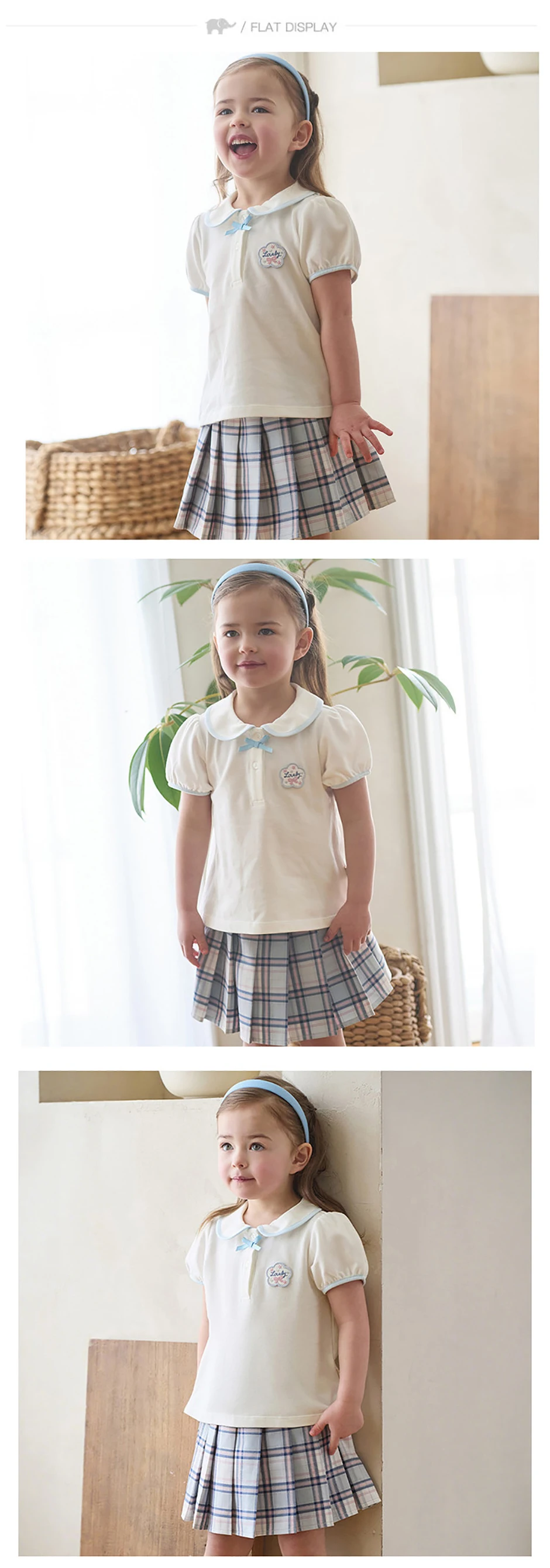 Dave Bella Girls Polo T-shirt Skirt Sets 1-7 Years 2PCS Short Sleeve Top Pleat Skirt Suits Summer Outdoor Clothes Set DB2262214