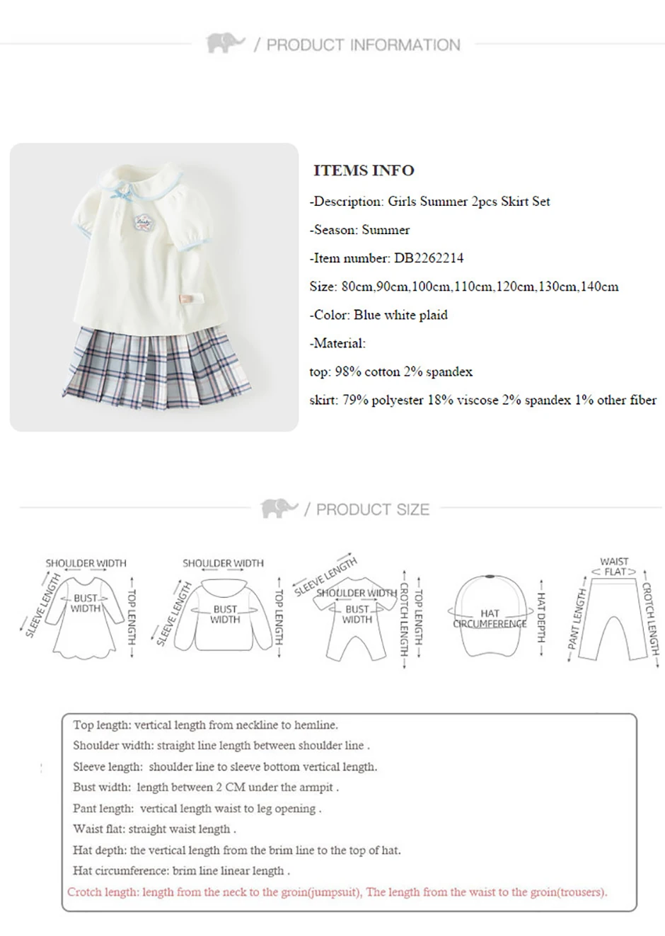 Dave Bella Girls Polo T-shirt Skirt Sets 1-7 Years 2PCS Short Sleeve Top Pleat Skirt Suits Summer Outdoor Clothes Set DB2262214