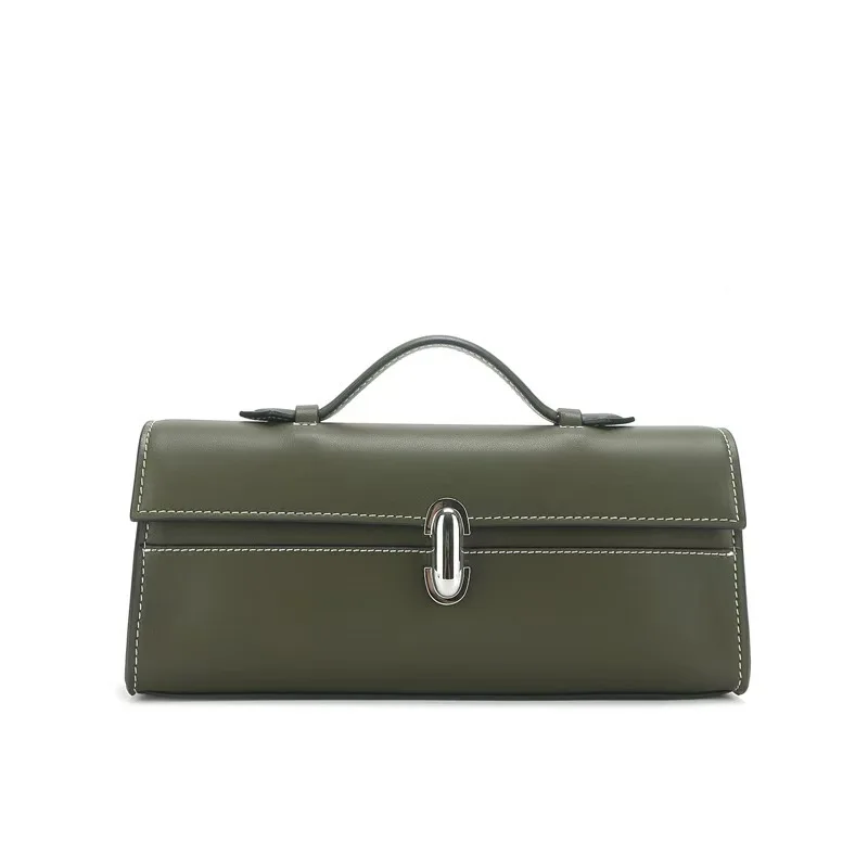 Niche Minimalist Retro Square Bag Fashion Long Handle Handbag Elegant Women Casual Shoulder Crossbody Purse Daily Outfit