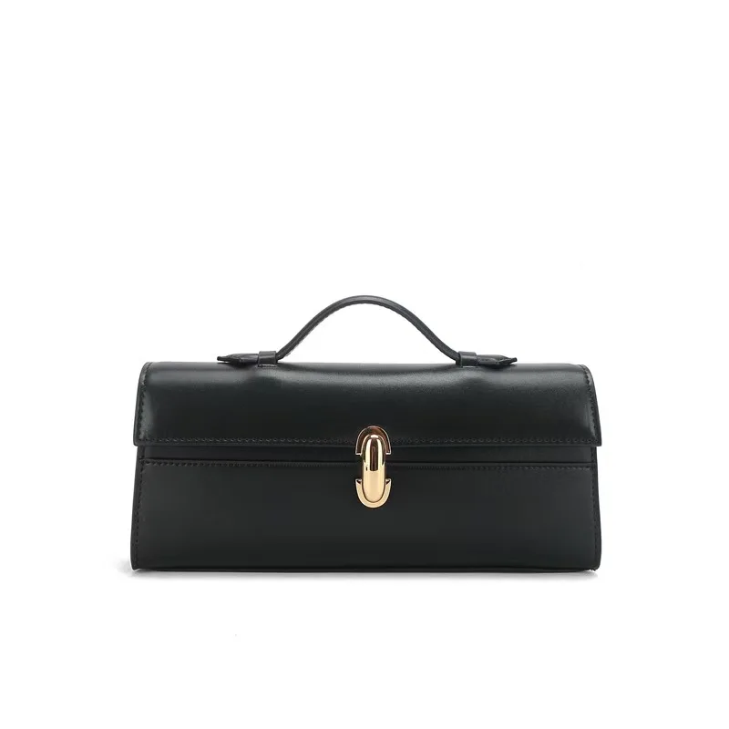 Niche Minimalist Retro Square Bag Fashion Long Handle Handbag Elegant Women Casual Shoulder Crossbody Purse Daily Outfit