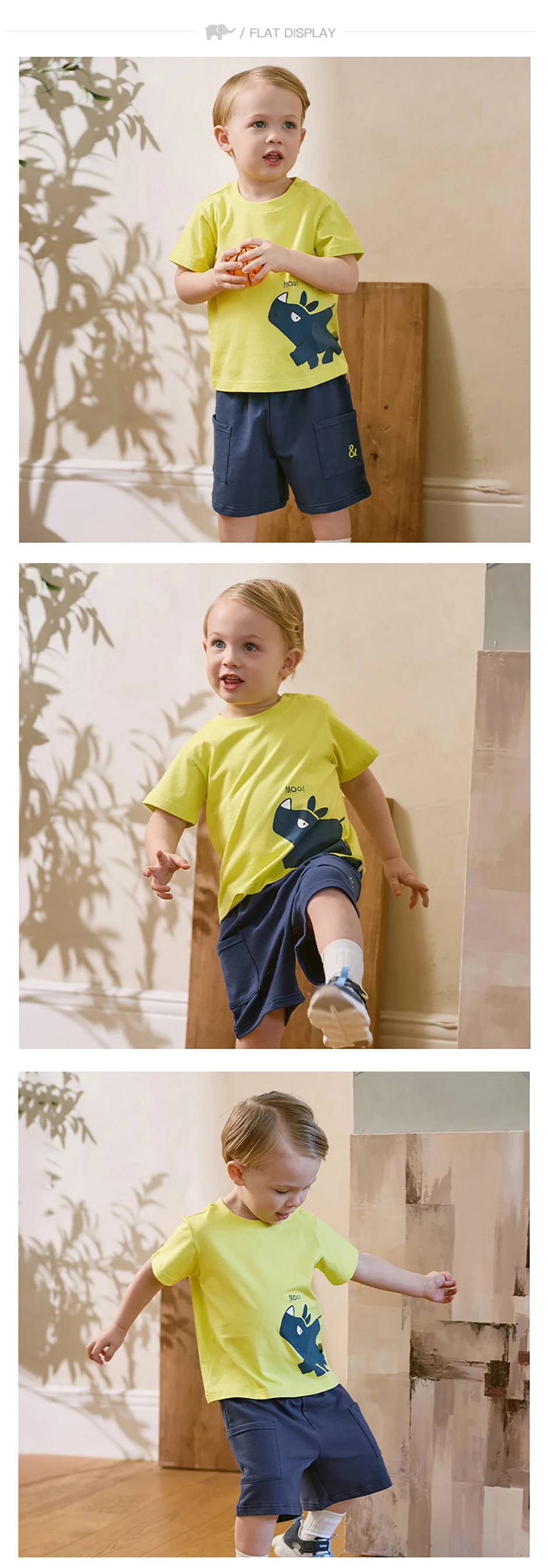 Dave Bella Boys Summer T-shirt 2PCS Set Childern Short Sleeve Top+Shorts Suits Kids Clothing Casual Trousers Pullover DB2262032