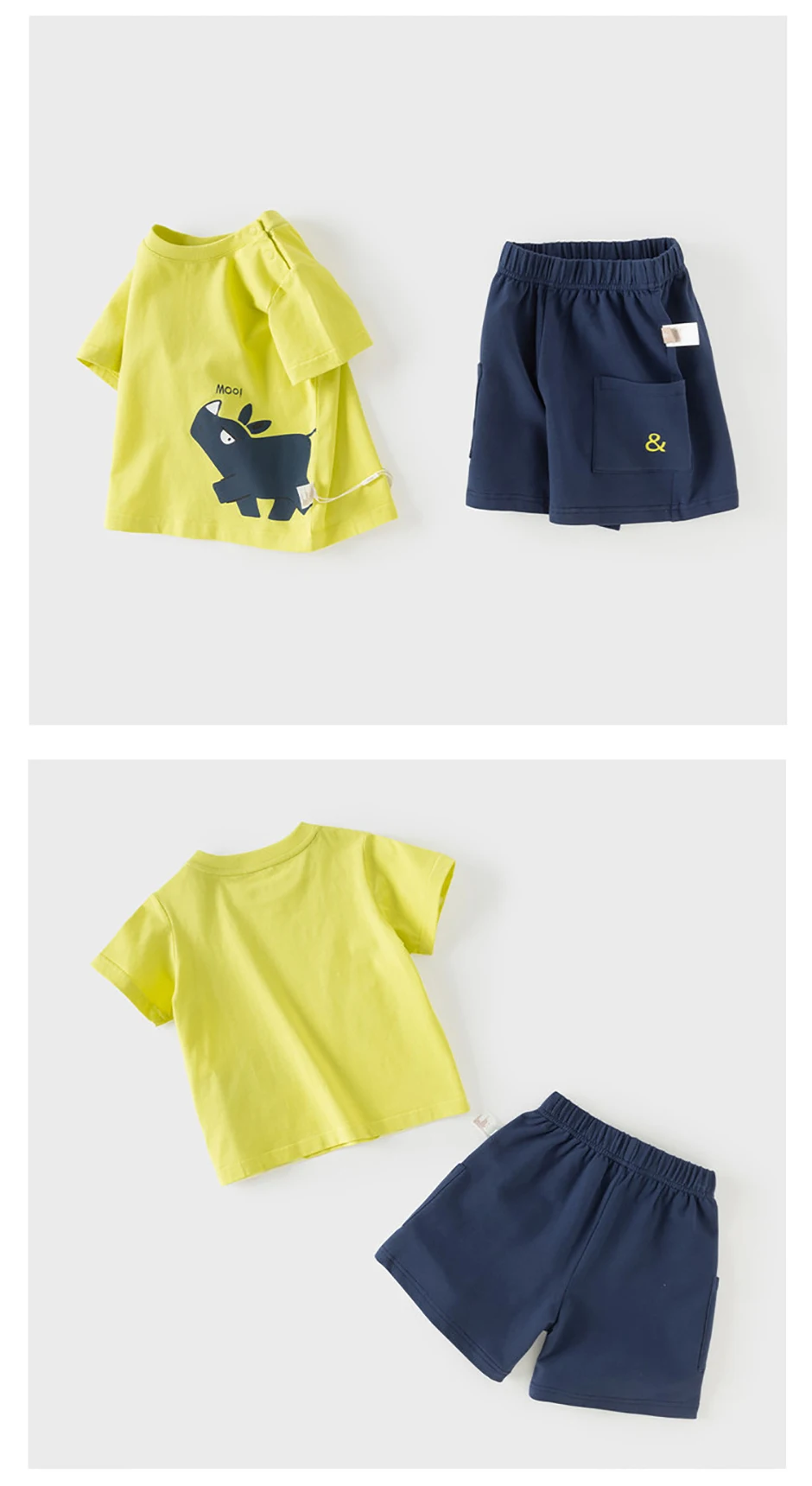 Dave Bella Boys Summer T-shirt 2PCS Set Childern Short Sleeve Top+Shorts Suits Kids Clothing Casual Trousers Pullover DB2262032