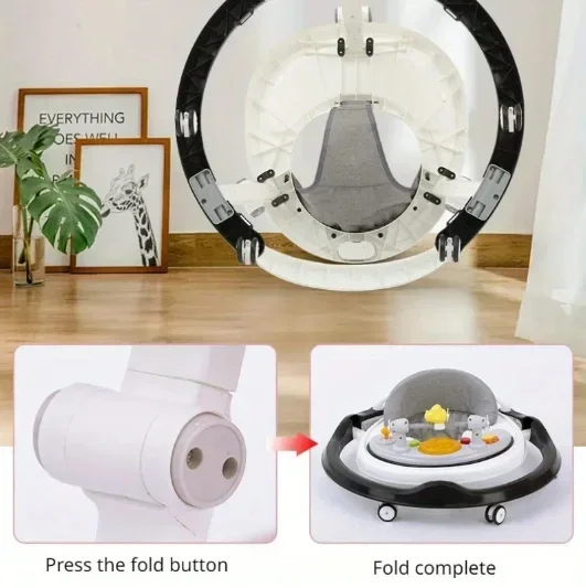 Anti O-shaped Legs Baby Walker Multifunctional Music Anti-Fall Anti-Roll Design Infant Walker for Baby Boys Girls Household Use