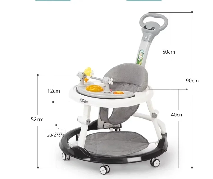 Anti O-shaped Legs Baby Walker Multifunctional Music Anti-Fall Anti-Roll Design Infant Walker for Baby Boys Girls Household Use