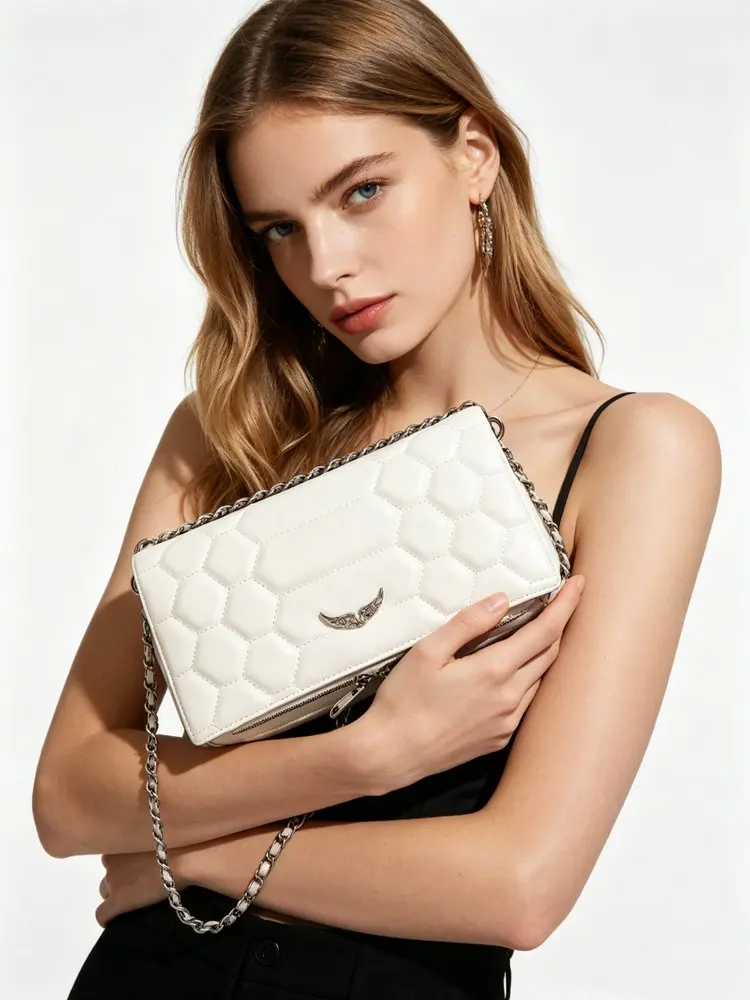 New fashionable women's handbag elegant retro leather chain strap crossbody bag luxurious designer shoulder bag