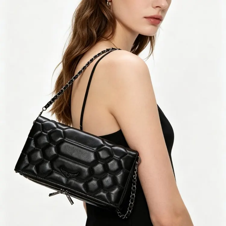 New fashionable women's handbag elegant retro leather chain strap crossbody bag luxurious designer shoulder bag