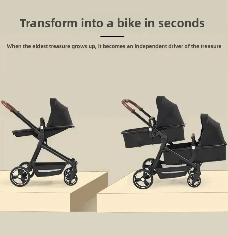 Twin Stroller 3in1 with Car Seats. Can Be Taken on Board An Airplane. Can Be Disassembled Into A Lightweight Baby Stroller