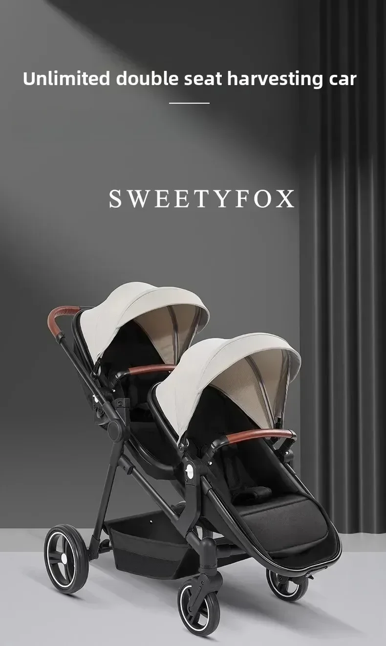 Twin Stroller 3in1 with Car Seats. Can Be Taken on Board An Airplane. Can Be Disassembled Into A Lightweight Baby Stroller