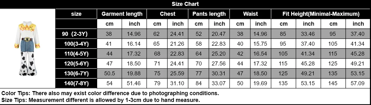 Cowgirls Costume for Halloween Girl Cartoon Cosplay Top Pants Belt Set Carnival Stage Performance Fancy Clothes