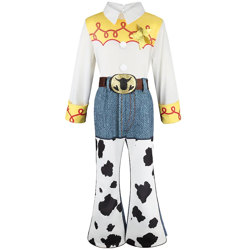 Cowgirls Costume for Halloween Girl Cartoon Cosplay Top Pants Belt Set Carnival Stage Performance Fancy Clothes