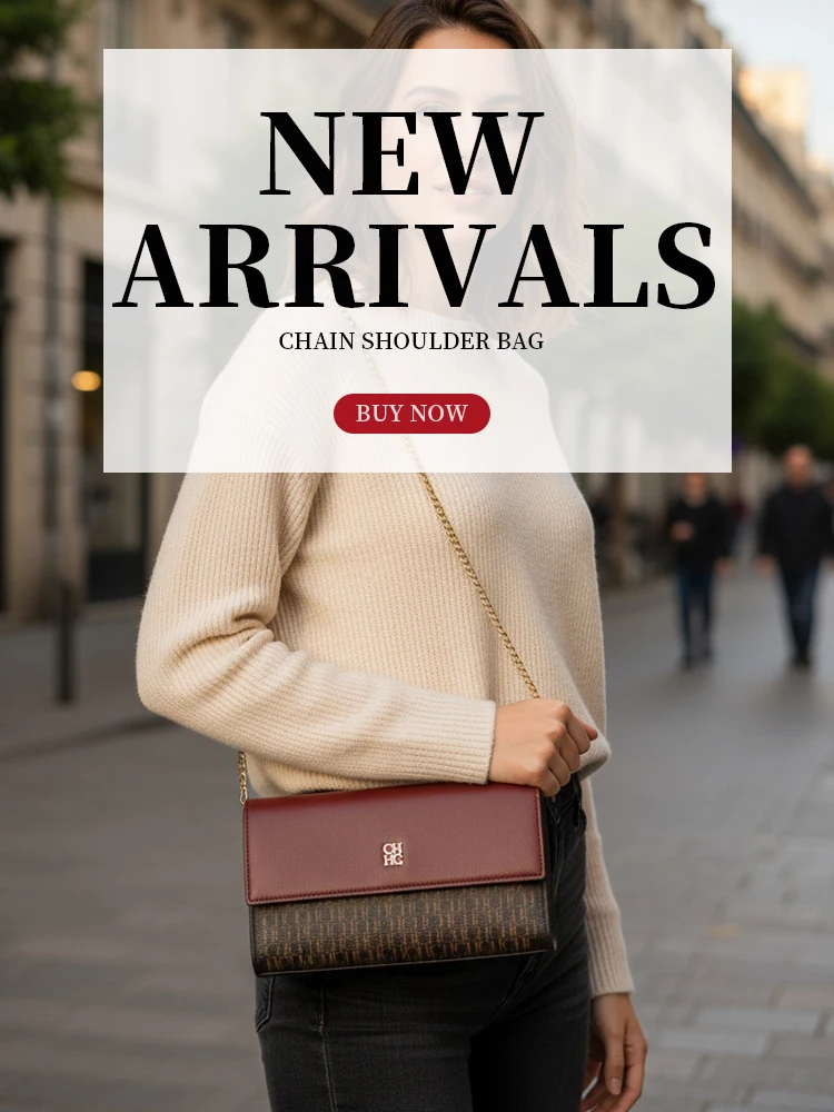 CH Crossbody Bag For Women Luxury Designer Handbag Fashion Embossed Leather Shoulder Bag Elegant Chain Clutch Bag For Daily Use