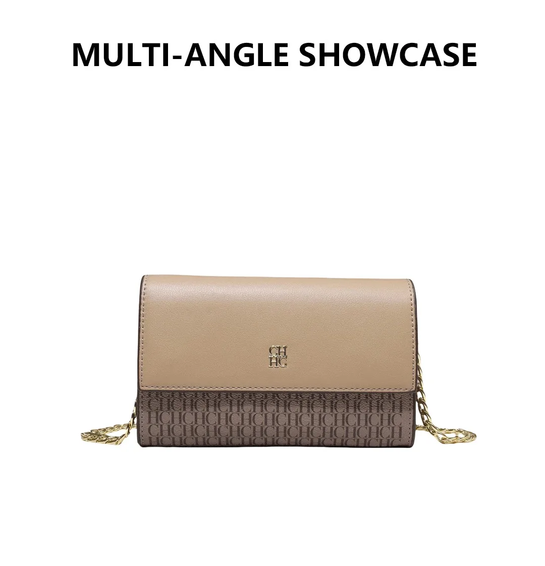 CH Crossbody Bag For Women Luxury Designer Handbag Fashion Embossed Leather Shoulder Bag Elegant Chain Clutch Bag For Daily Use
