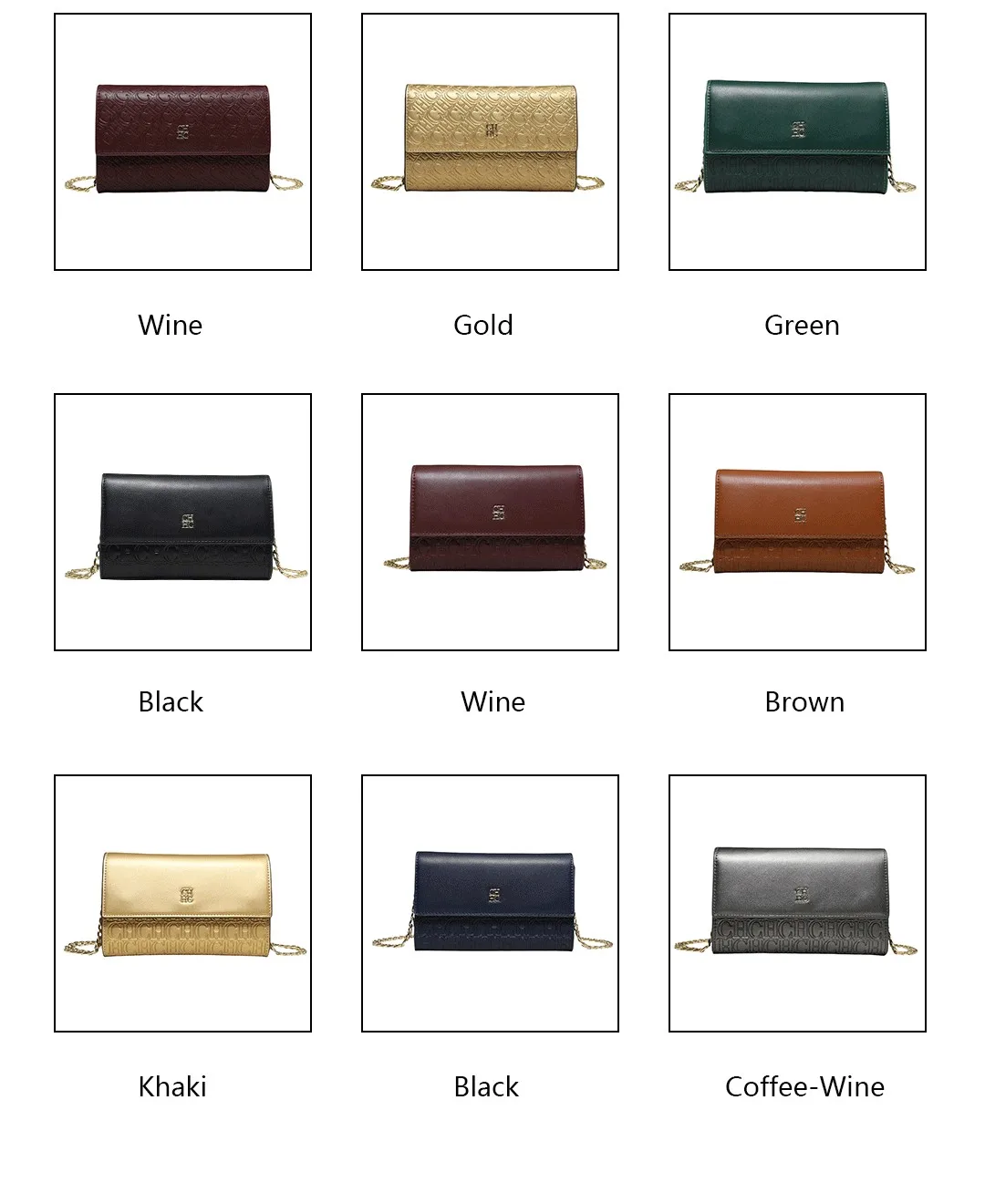 CH Crossbody Bag For Women Luxury Designer Handbag Fashion Embossed Leather Shoulder Bag Elegant Chain Clutch Bag For Daily Use