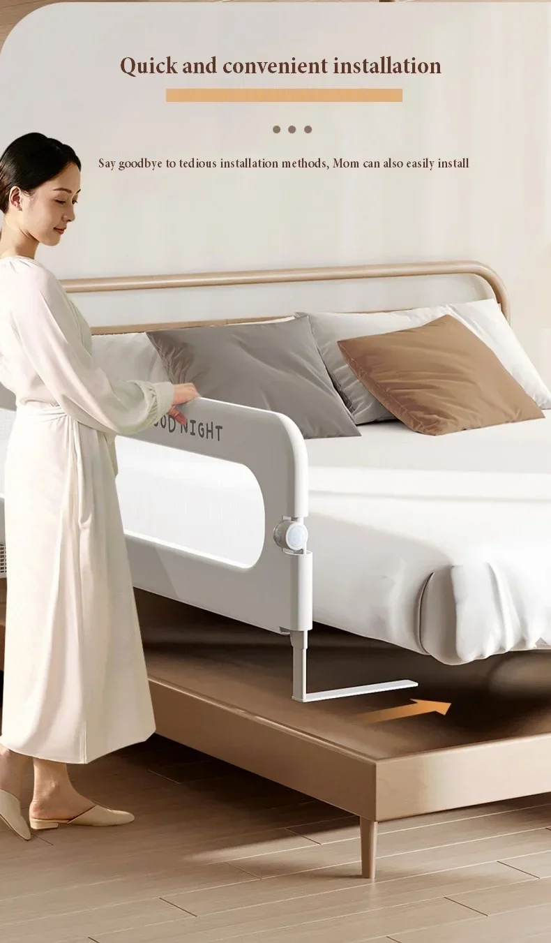 IMBABY Folding Bed Rail for Toddlers,Baby Bed Rail Guard with Reinforced Anchor Safety System,Fit Bunk,Full Size,Queen,King,Twin