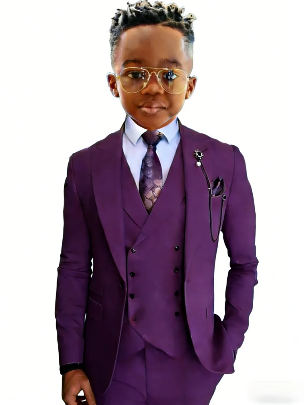 Txjojn Stylish Kids Suit Set 3 Pieces Wedding Ring Bearer Outfit High Quality Boys Slim Fit Suits Birthday Party Wear Plus Size
