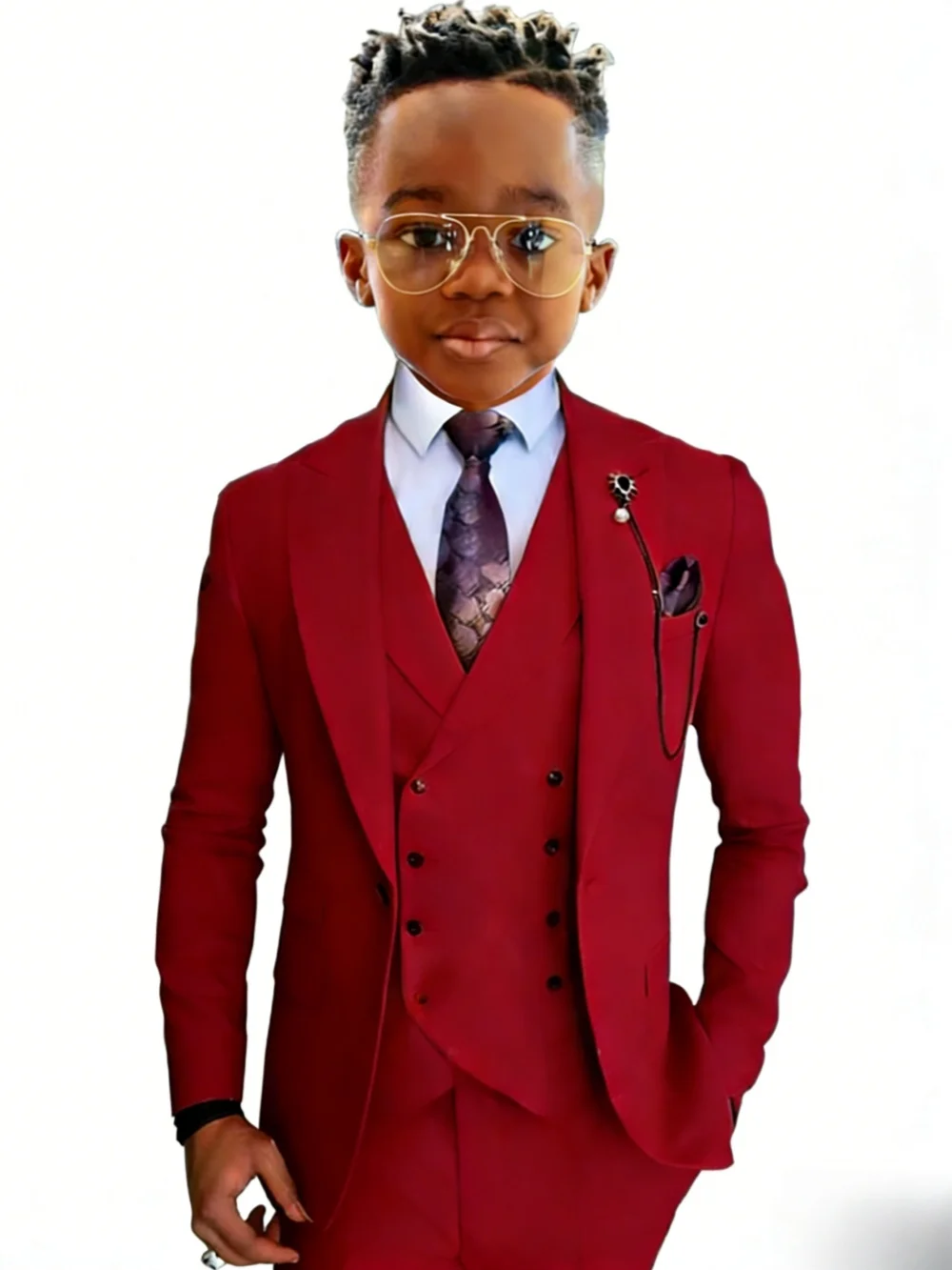 Txjojn Stylish Kids Suit Set 3 Pieces Wedding Ring Bearer Outfit High Quality Boys Slim Fit Suits Birthday Party Wear Plus Size