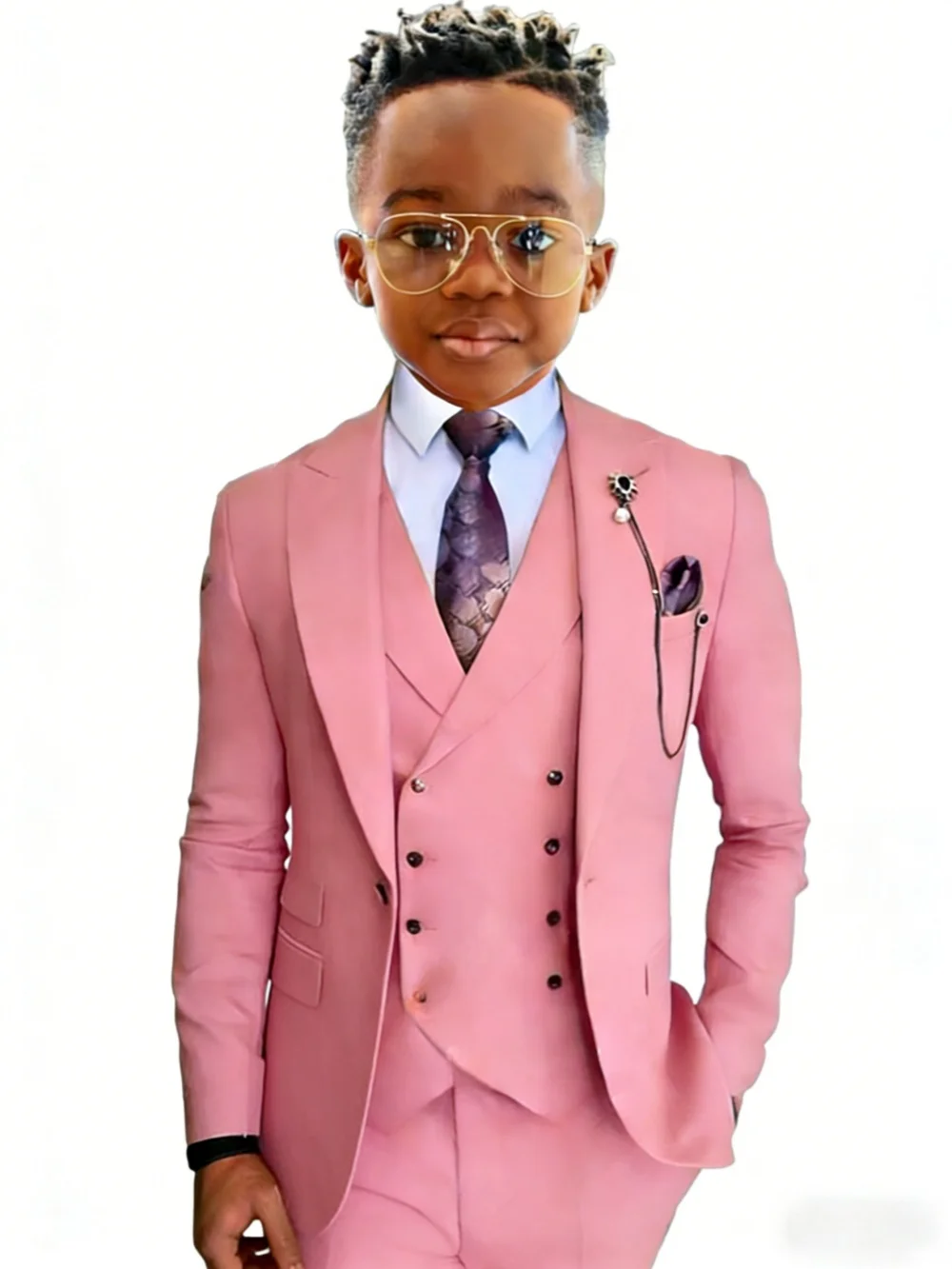 Txjojn Stylish Kids Suit Set 3 Pieces Wedding Ring Bearer Outfit High Quality Boys Slim Fit Suits Birthday Party Wear Plus Size