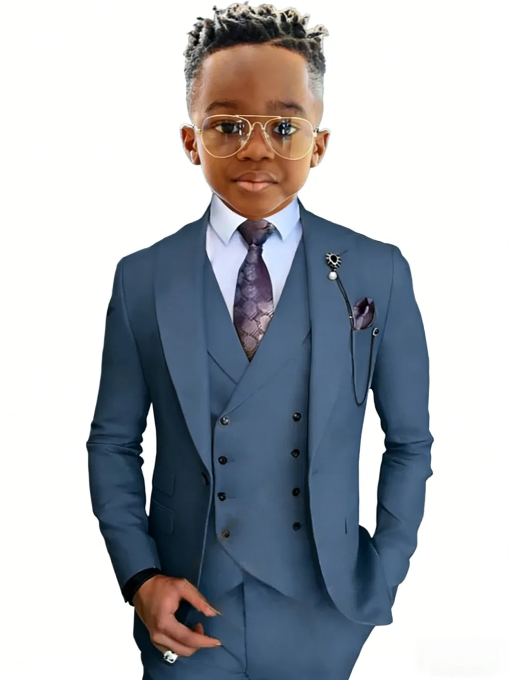 Txjojn Stylish Kids Suit Set 3 Pieces Wedding Ring Bearer Outfit High Quality Boys Slim Fit Suits Birthday Party Wear Plus Size