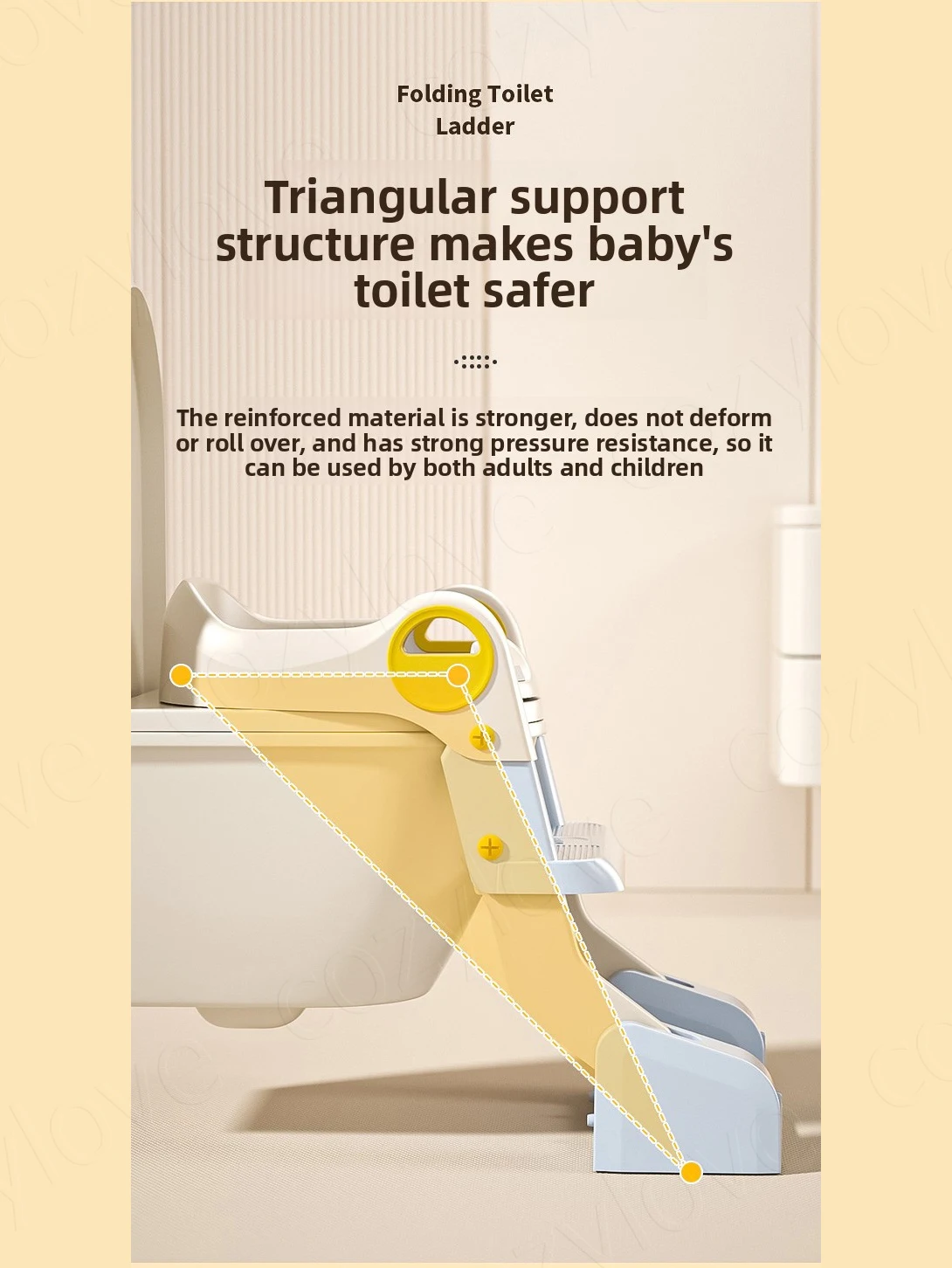 3-in-1 Foldable Potty Training Seat with Step Ladder | Adjustable Toddler Toilet Trainer for Kids, Anti-Slip & Easy to Store