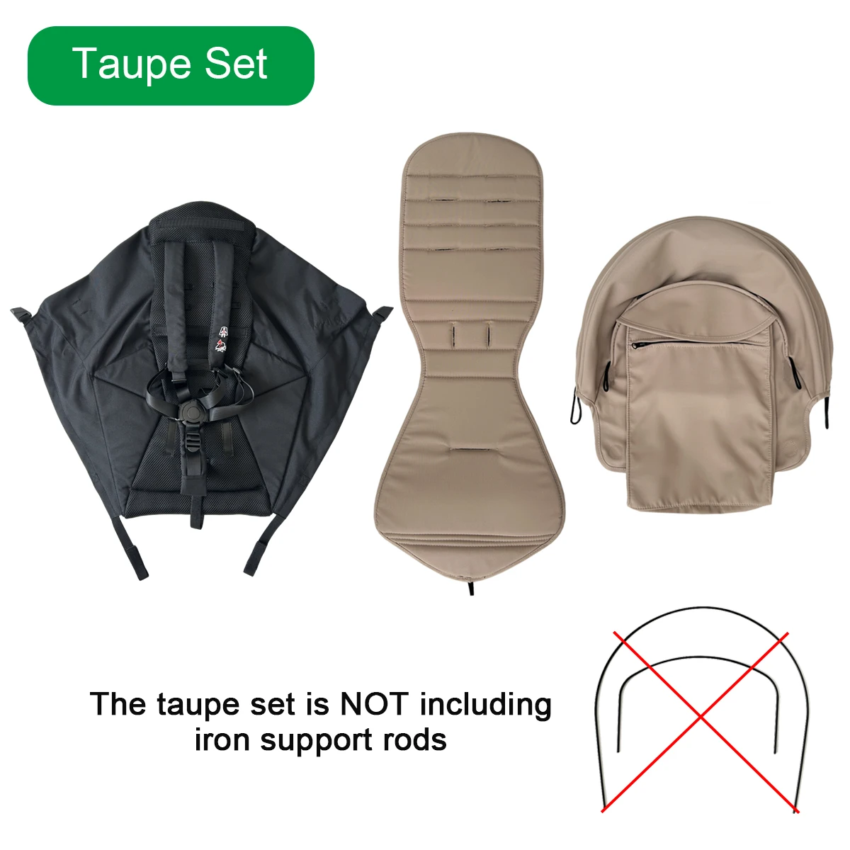 MomTan Stroller Accessories Replacement Set Extended Canopy & Seat Cushion & Seat Base For Babyzen YOYO Series & Stokke YOYO3