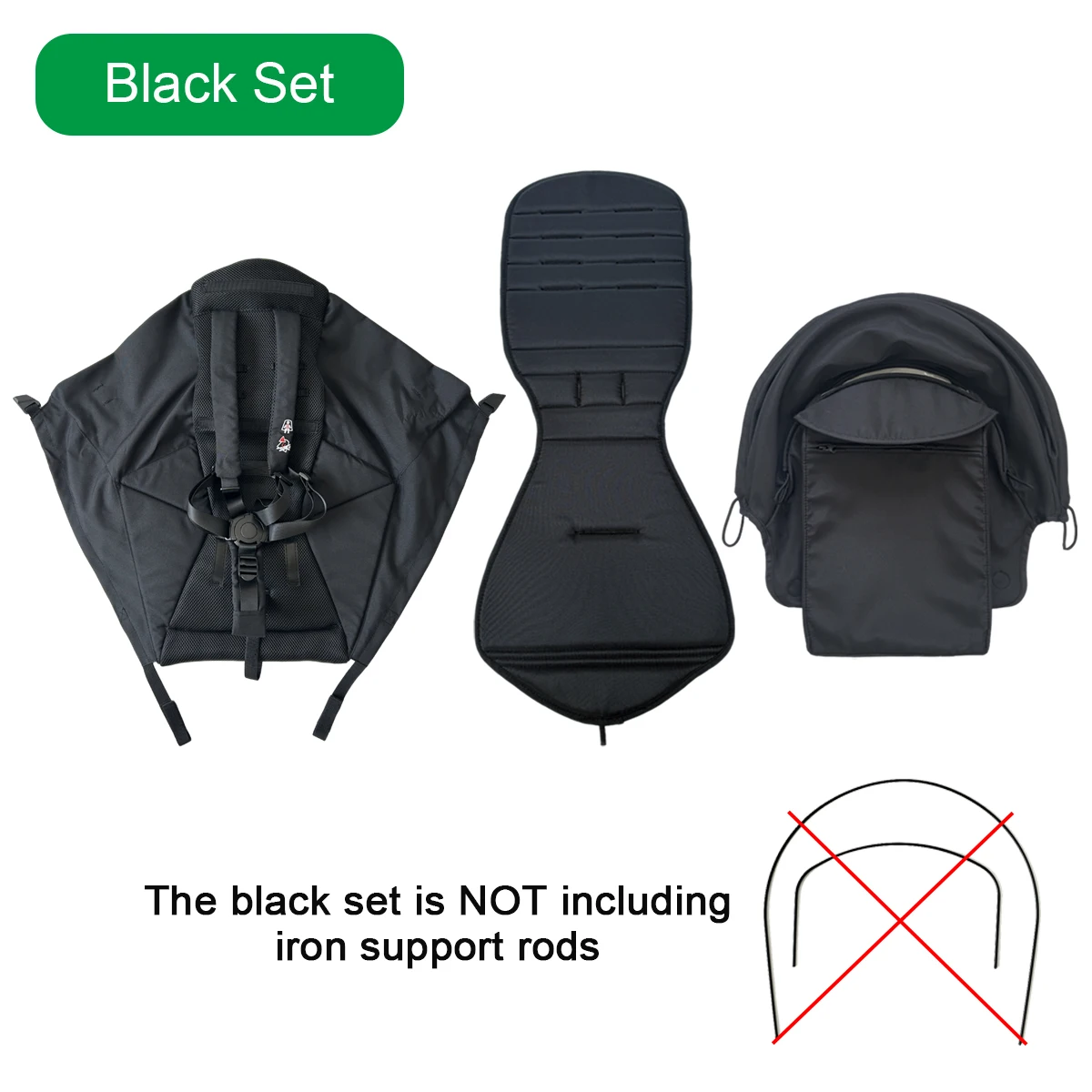 MomTan Stroller Accessories Replacement Set Extended Canopy & Seat Cushion & Seat Base For Babyzen YOYO Series & Stokke YOYO3