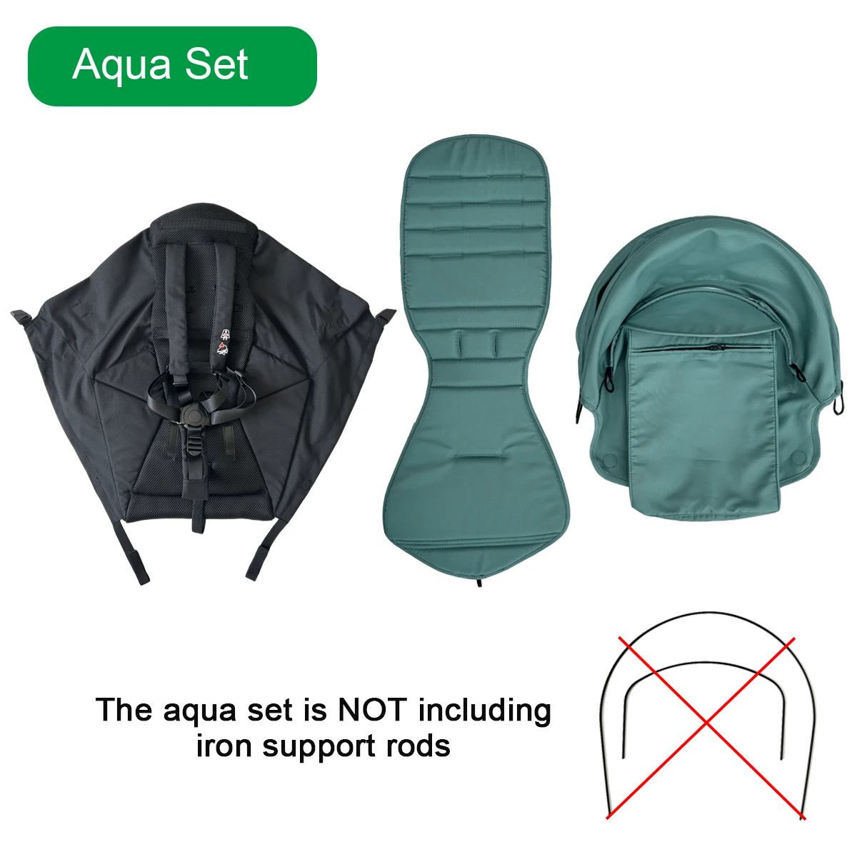MomTan Stroller Accessories Replacement Set Extended Canopy & Seat Cushion & Seat Base For Babyzen YOYO Series & Stokke YOYO3