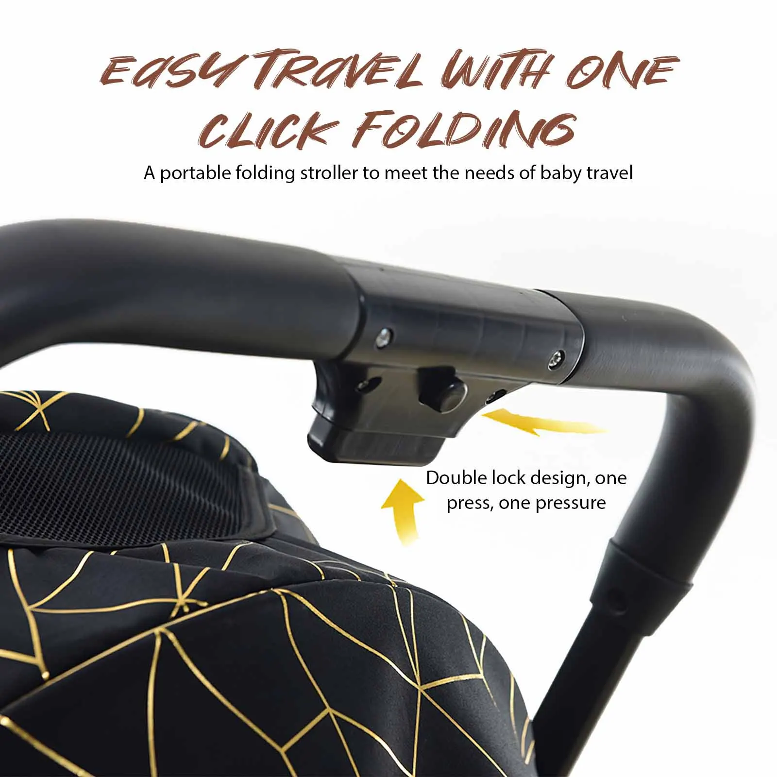 OWJHE Portable aby Carriage,Bi-directional ultra lightweight foldable high landscape four wheel shock absorber baby stroller,baby cart