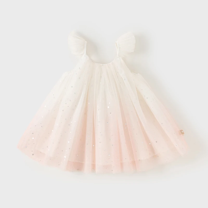 Dave Bella Children Dresses Autumn Spring Girls Clothing Kids Elegant Lace Mesh Dress Spaghetti Strap Outerwear Cotton DB2240995