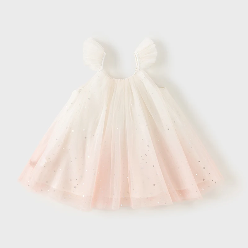 Dave Bella Children Dresses Autumn Spring Girls Clothing Kids Elegant Lace Mesh Dress Spaghetti Strap Outerwear Cotton DB2240995