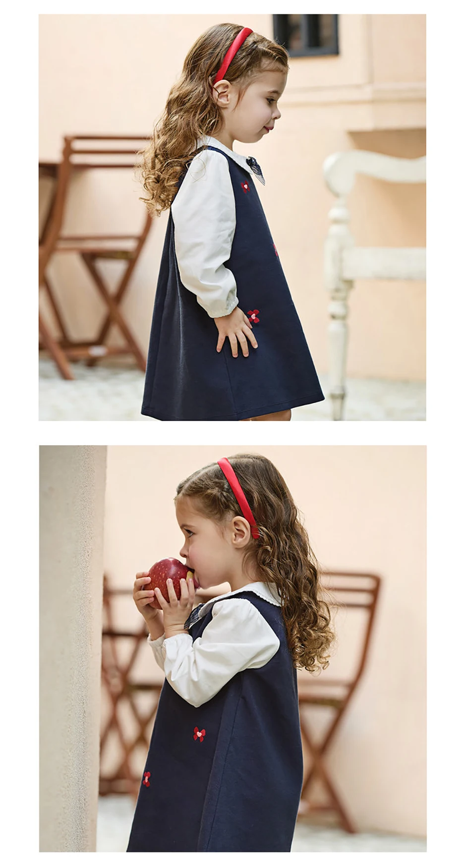 Dave Bella Girls Knitted Dress Spring Autumn Children Clothes Kids Sweet Elegant Dress Long Sleeve Outdoor Charm Party DB1260579
