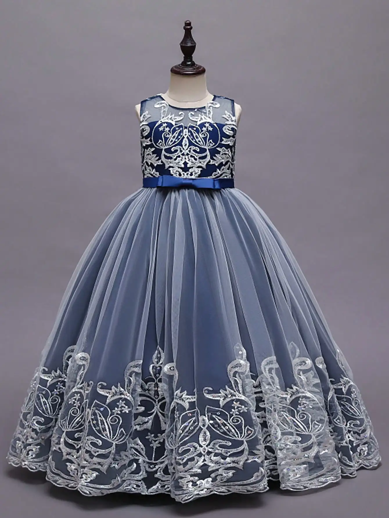 2026 Flower Girl Dresses For Weddings Lace Luxury Vestidos Princess Birthday Party Bridesmaid Dress For Kid 5-12 Years BIBIHOU