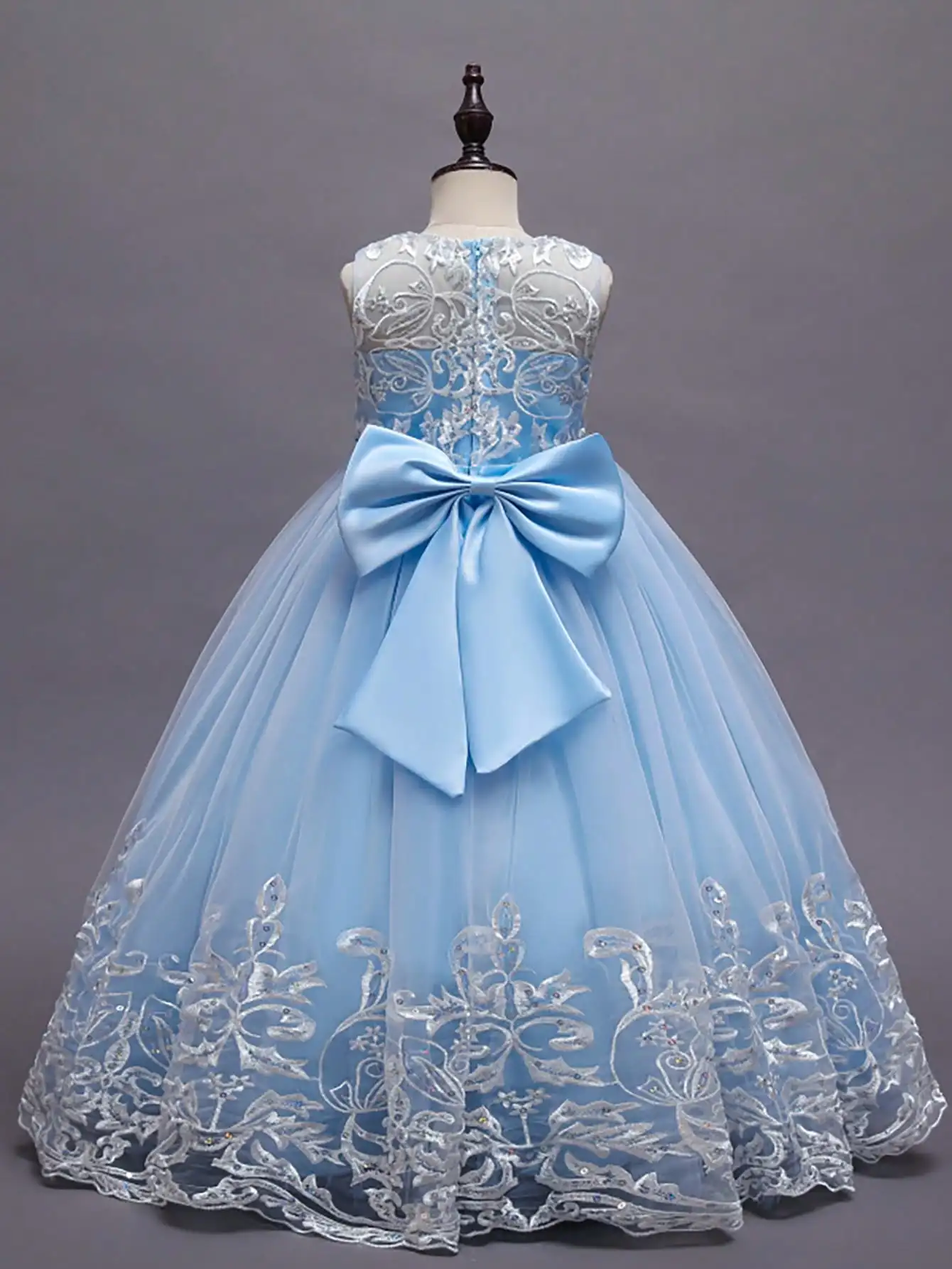 2026 Flower Girl Dresses For Weddings Lace Luxury Vestidos Princess Birthday Party Bridesmaid Dress For Kid 5-12 Years BIBIHOU