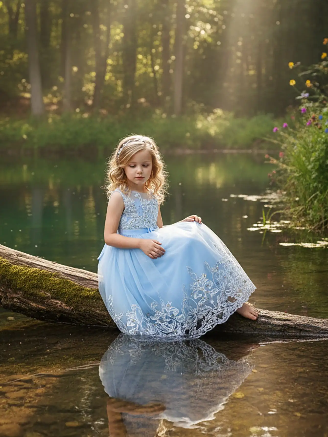 2026 Flower Girl Dresses For Weddings Lace Luxury Vestidos Princess Birthday Party Bridesmaid Dress For Kid 5-12 Years BIBIHOU