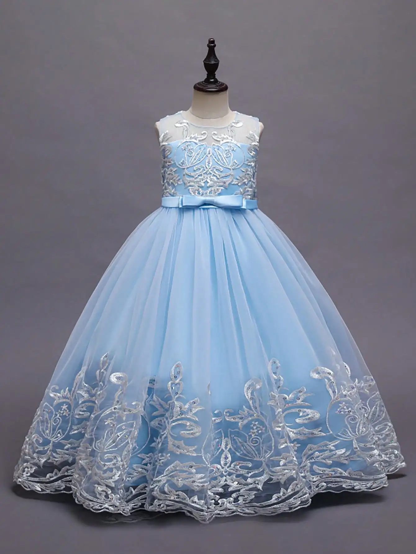 2026 Flower Girl Dresses For Weddings Lace Luxury Vestidos Princess Birthday Party Bridesmaid Dress For Kid 5-12 Years BIBIHOU