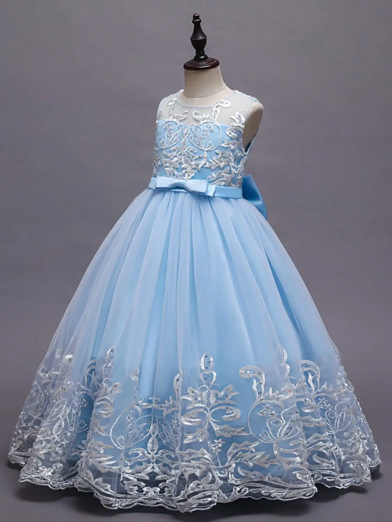 2026 Flower Girl Dresses For Weddings Lace Luxury Vestidos Princess Birthday Party Bridesmaid Dress For Kid 5-12 Years BIBIHOU
