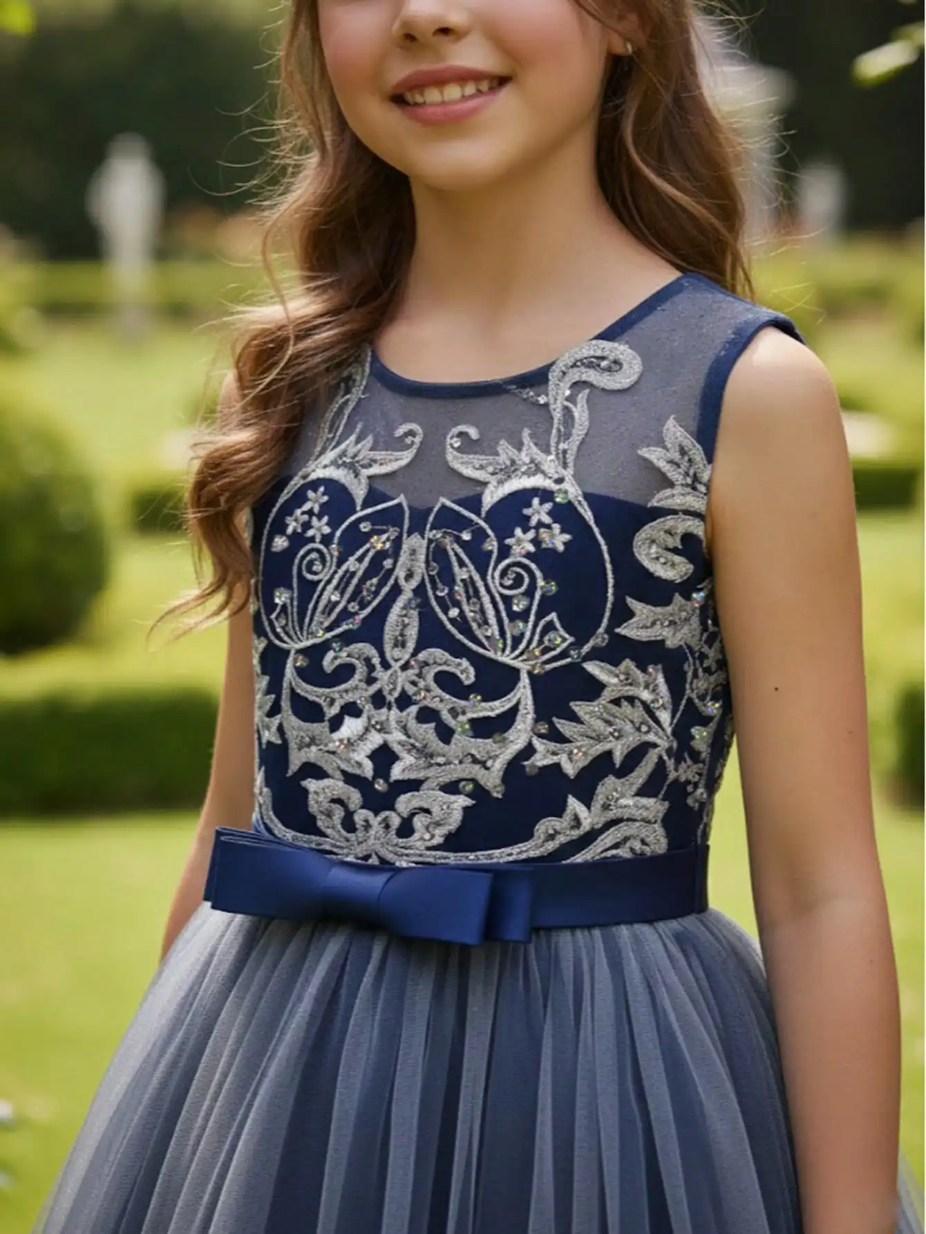2026 Flower Girl Dresses For Weddings Lace Luxury Vestidos Princess Birthday Party Bridesmaid Dress For Kid 5-12 Years BIBIHOU
