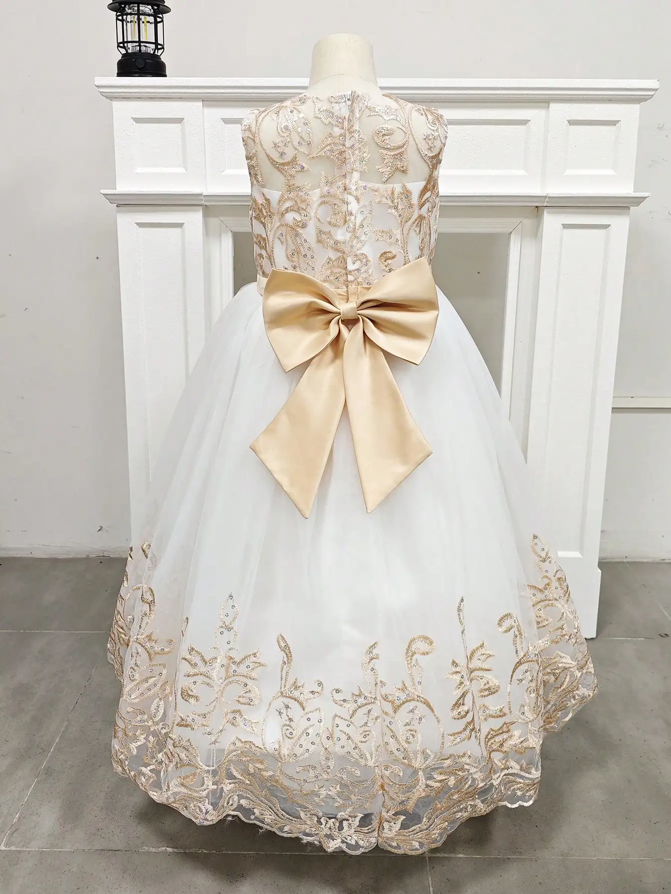 2026 Flower Girl Dresses For Weddings Lace Luxury Vestidos Princess Birthday Party Bridesmaid Dress For Kid 5-12 Years BIBIHOU