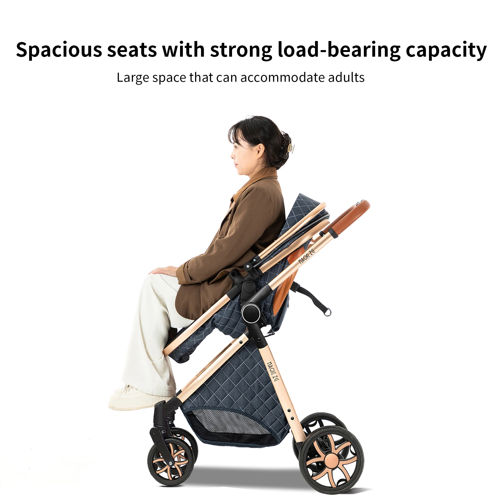 Lightweight 3-IN-1 Baby Stroller Travel System Pram with Adjustable Seat Baby Car with Car Seat Buggy Newborns New Baby Carriage