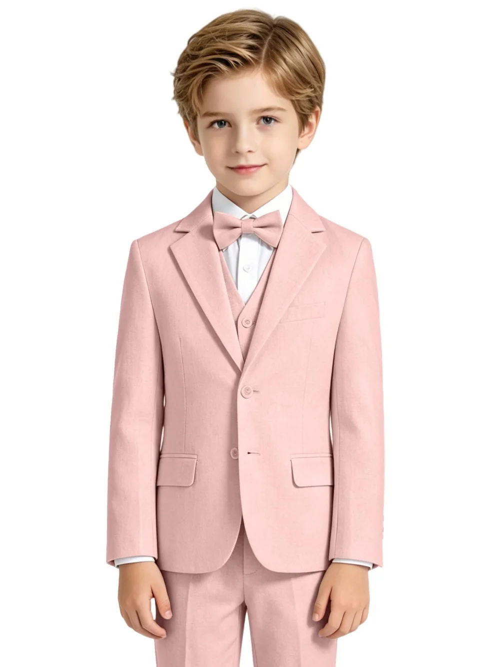 Notched Lapel Boys Suit Set 3 Pieces For Stage Performance Smart Formal Kids Slim Fit Suits Wedding Guest Clothes 2-20T Tuxedo