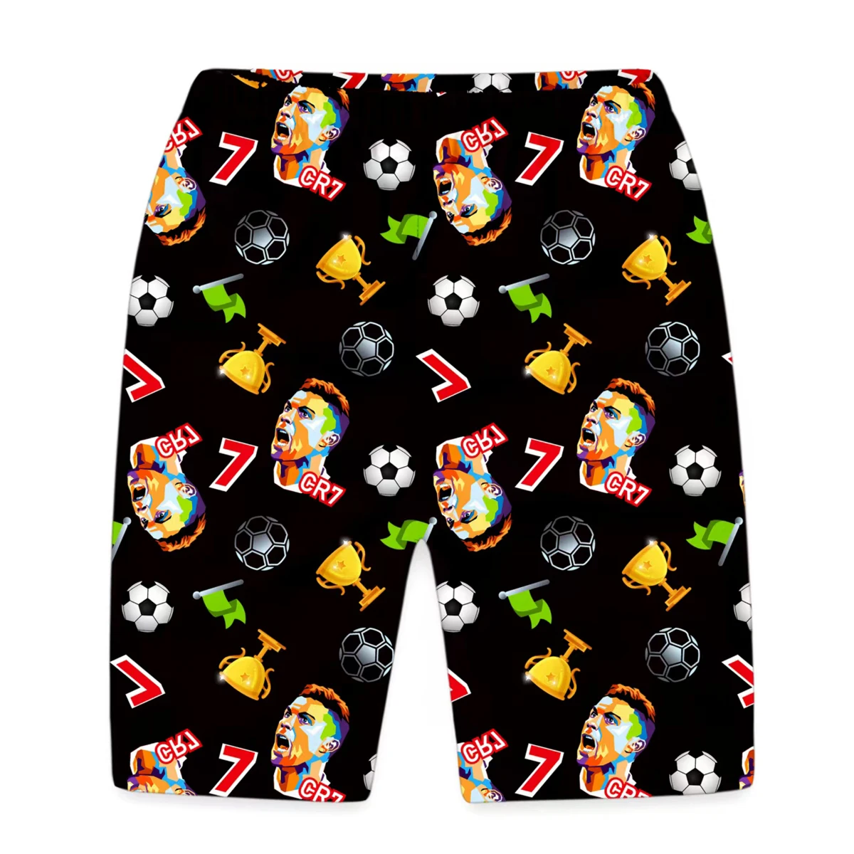 CR7 Cristiano Ronaldo Cartoon Print Boys Pyjamas Set Girls Pjs Outfit Nightwear Short Pants&Top Sleepwear Kids Homewear 6-13