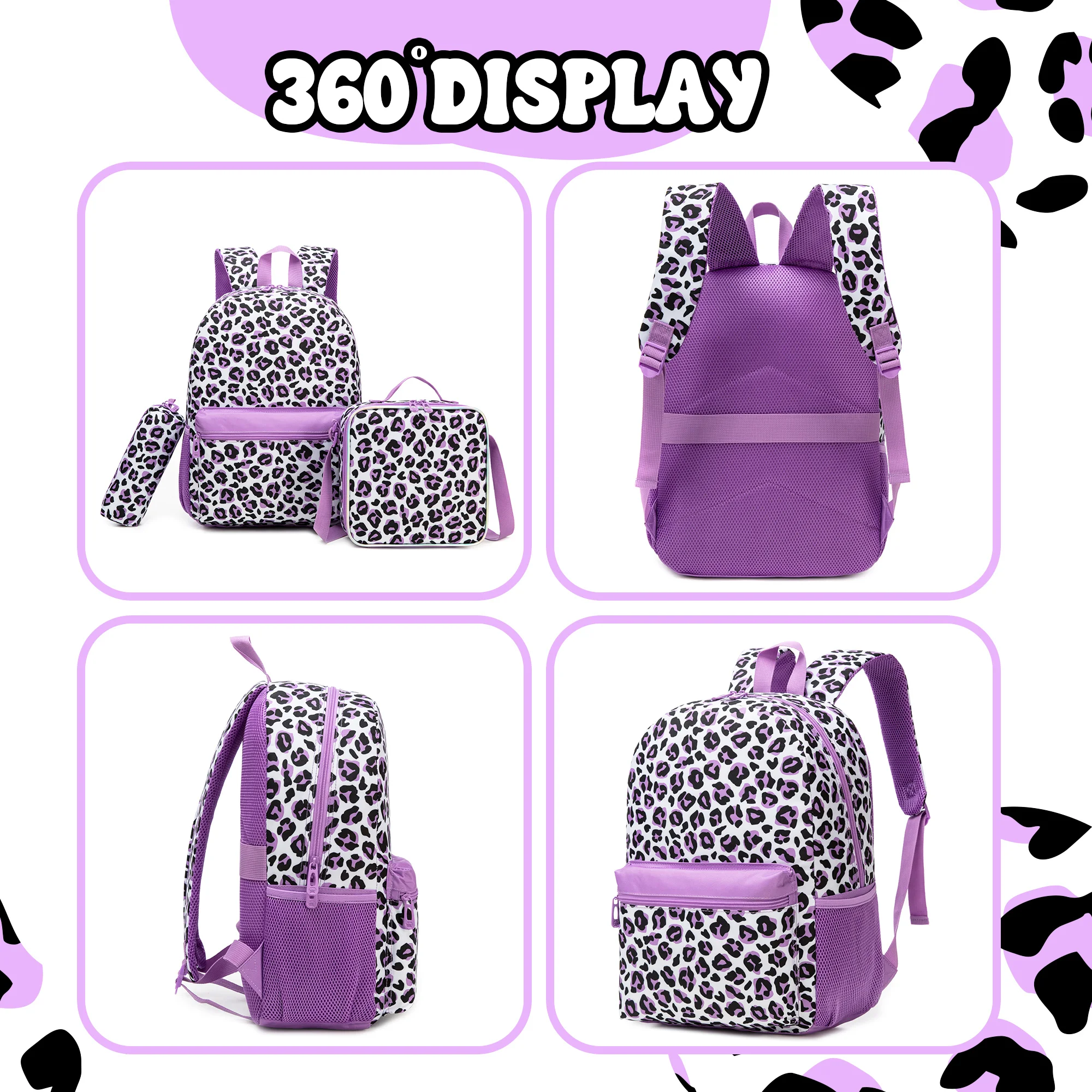 Backpack for Girls Backpack with Lunch Box School Backpacks for Girls with Pencil Case Back to School Supplies