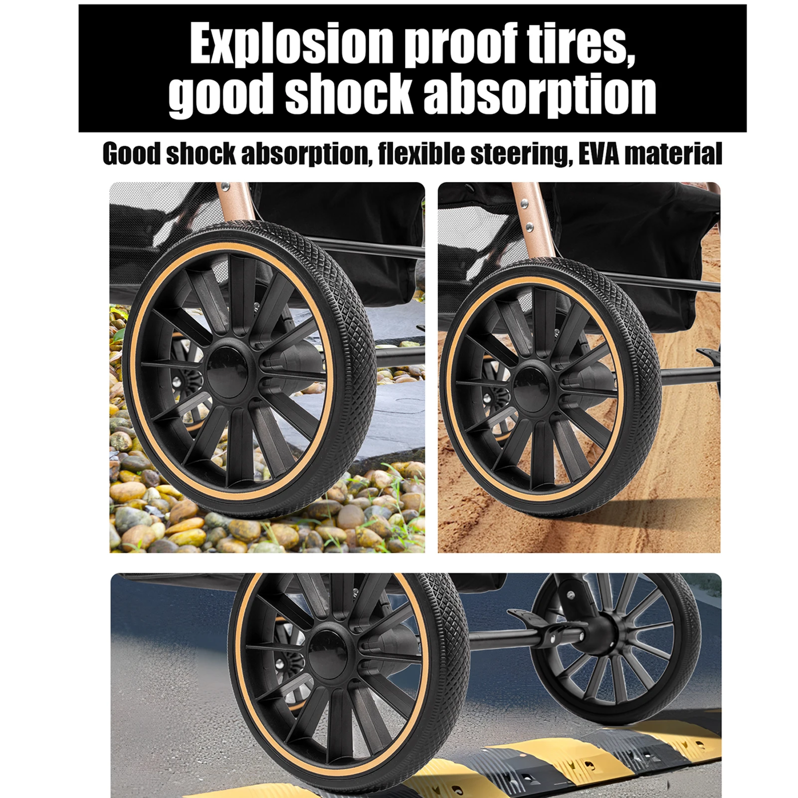 Baby Stroller 3 in 1 Stroller Lightweight Portable Travel Pram High Landscape Four Wheel Hand Push Newborn Carriage Street Fashion Mom Shop Cart
