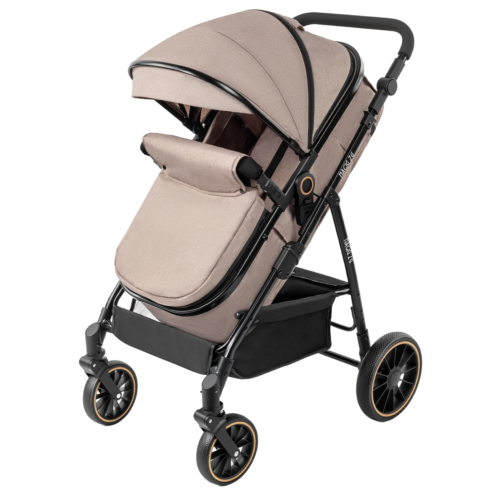 Baby Stroller 3 in 1 Stroller Lightweight Portable Travel Pram High Landscape Four Wheel Hand Push Newborn Carriage Street Fashion Mom Shop Cart