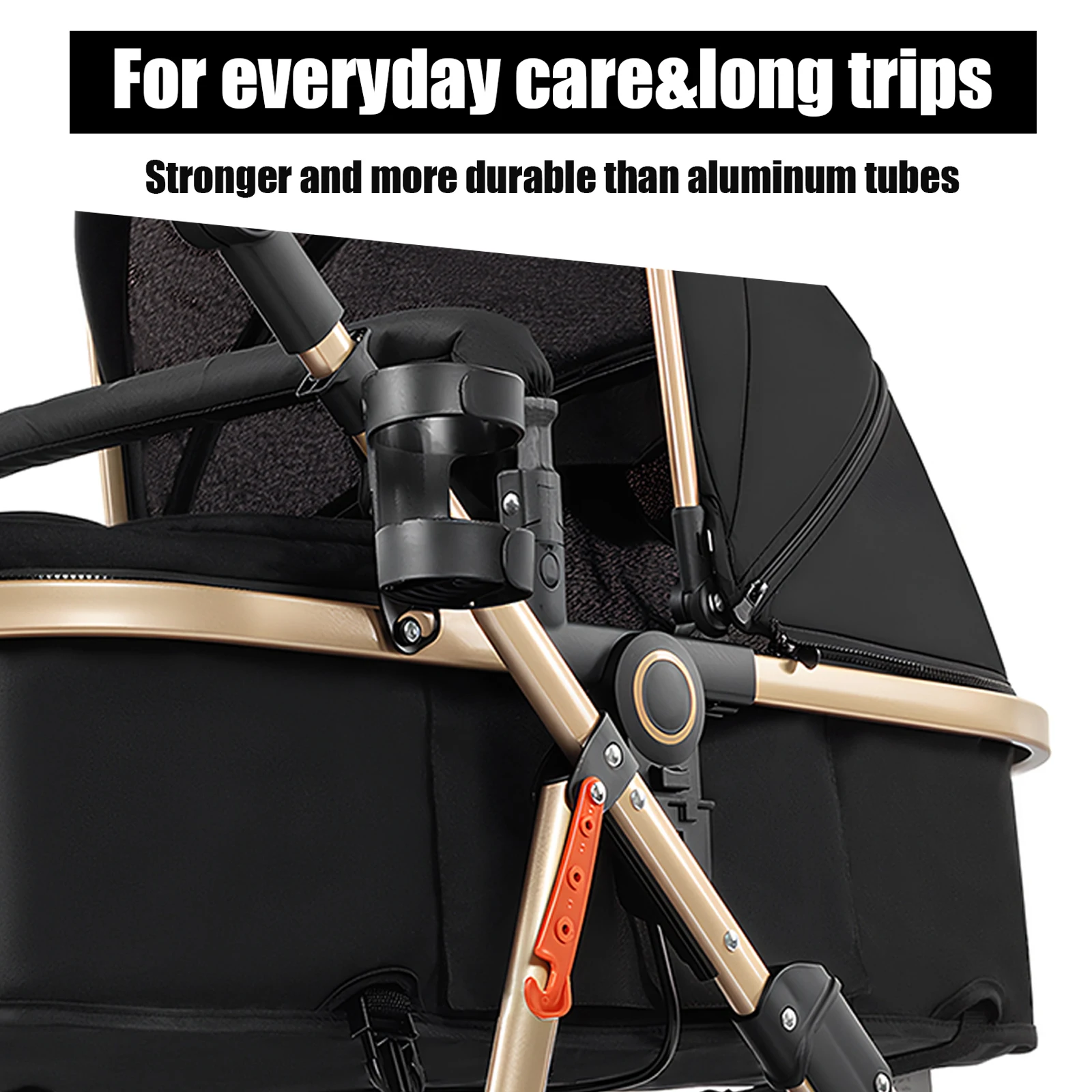 Baby Stroller 3 in 1 Stroller Lightweight Portable Travel Pram High Landscape Four Wheel Hand Push Newborn Carriage Street Fashion Mom Shop Cart