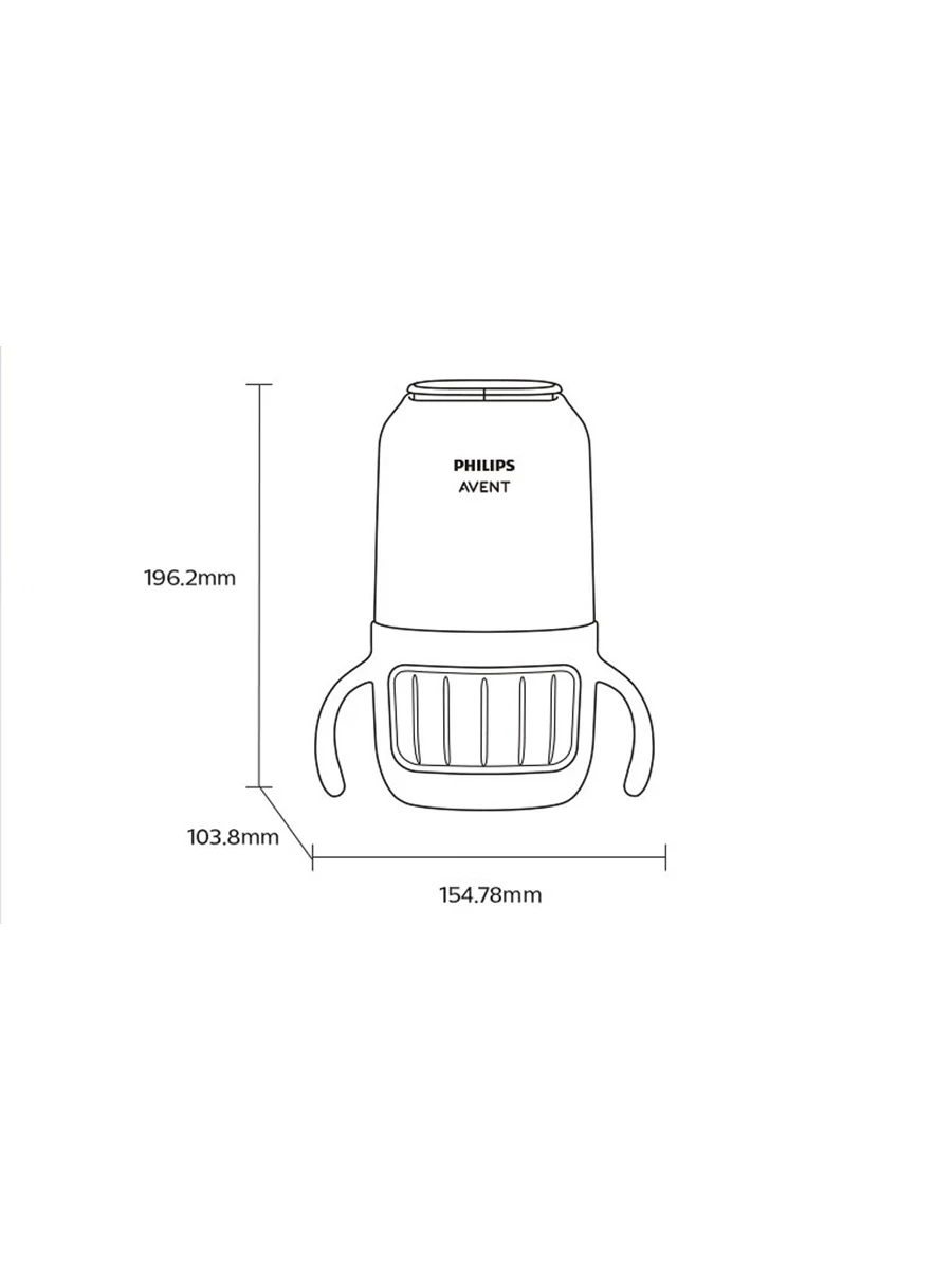 Philips Avent Baby Food Maker 150W 2 Glass Cups 2 Blades 25000RPM 316L 8-Blade Cutter Mini Food Processor